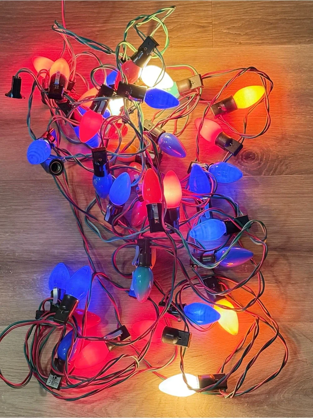 Vintage C9 Christmas Lights 2 Strings 53' Tested and Working Retro MCM
